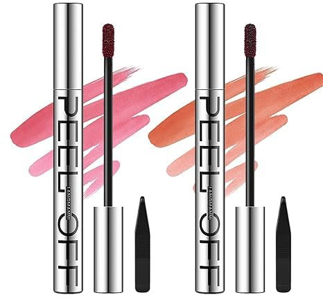 Peel Off Lipliner Tattoo, Matita Labbra rimovibile, Peel Off Lip Stain altamente pigmentato, Peel Off Lip Stain a lunga durata, impermeabile, regalo di trucco per le donne (#01+02)