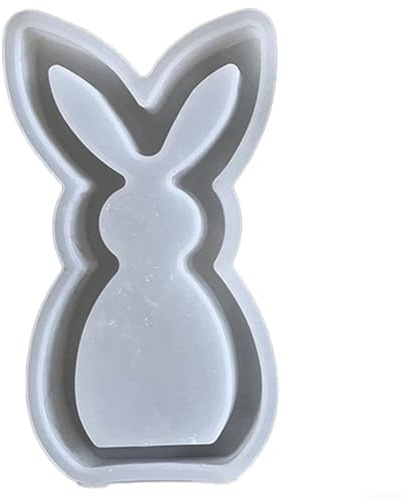 Gettimore Moules en silicone pour bougies en forme de lapin de Pâques - Pour décoration de fête, blanc