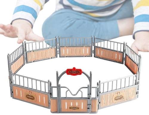 Generico Gårdsstallset – leksats för djurstaket (25 cm) realistiska figurer, rekvisita för ladan | låtsas spela en pedagogisk leksak med