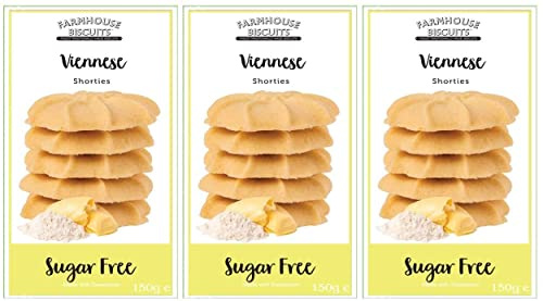 Sugar Free Cookie Selection Farmhouse Viennese Shorties, Oat Crunch Cookies, Ginger Cookies & Choc Chip Cookie Biscuits (Pack of 3 Viennese)