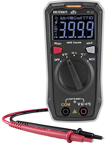 Multimètre VOLTCRAFT VC-22 SE numérique CAT III 600 V Affichage (nombre de points): 4000