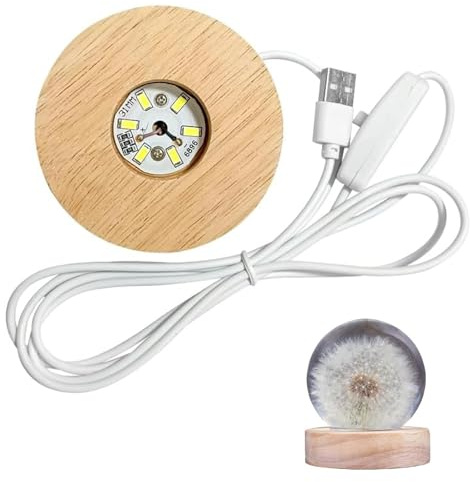 Gör-det-själv, rund silikonform med lampsockel, LED-lampa kula epoxihartsformer, hantverk, resin gjutform för liten bordslampa (lampfot kall vit)
