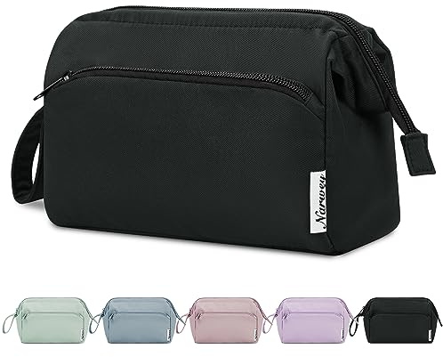 Narwey Neceser Maquillaje Viaje Bolsa de Maquillaje Organizador con Cremallera de Gran Apertura Bolsa de Aseo Makeup Bag para Mujeres y Niñas (Negro)
