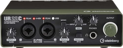 Steinberg UR22C USB 3.0 Audio-Interface, inklusive Cubase AI, Cubasis LE und Steinberg Plus Software-Paket GREEN