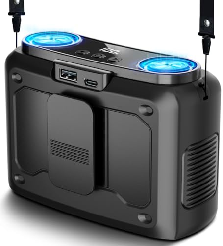 20000mAh Portable Fan,True High Speed Dual Motors with 200% Powerful Airflow, Up to 135Hours and Rechargeable Personal Neck Waist HandsFree Wearable Fans for Travel,Camping,Outdoor,Jobsite,Sports,Golf