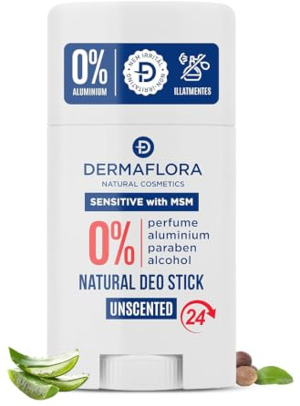Dermaflora Sensitive Deodorant Stick with MSM – 50ml | Aluminium Free Deodorant Stick for Men & Women | Natural, Gentle Daily Care with Soothing Ingredients | Long-Lasting Fresh Odour Protection