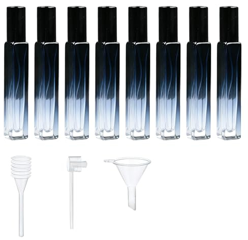Aohyue Set de 8 Frascos de Perfume Recargables 10ml, Atomizadores de Perfume Portátiles, para Viajes, Hombres y Mujeres