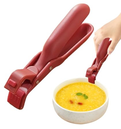 Pinzas para placas de cocción: herramienta de cocina contra escaldaduras, clip multifuncional con diseño antideslizante, mango totalmente recubierto de silicona para mayor seguridad | Pinzas de cocina