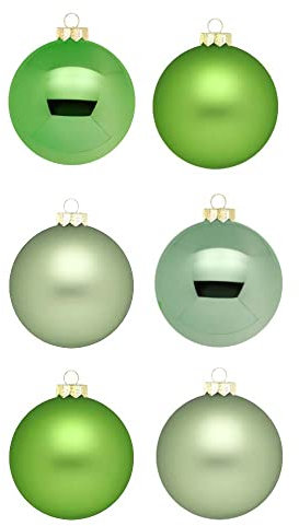Inge Glas Weihnachtskugeln | Christbaumkugeln aus Glas | Christbaumschmuck 30 Kugeln | Weihnachtsbaumschmuck Weihnachtsbaumkugeln (Sparkling Nature grün)