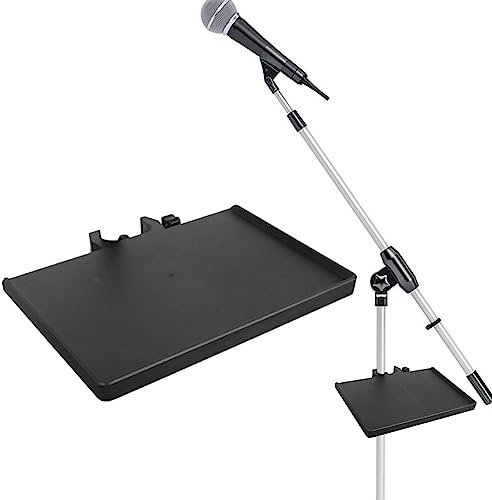 WOTEG Low Profile Mic Stand | Adjustable Sheet Music Stand, Music Stand Tray For Music Sheet | Clip Tray For Lash Tech, Music Stand Accessories, For Live Streaming, Recording
