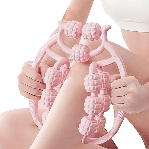 Duqulle Rodillo Muscular de la Fascia de la Rueda | Masaje de piernas Ajustable de 360 Grados con 15 Ruedas,Masajeador de Pantorrilla Antideslizante y Relajante Muscular para Brazo de Mano de Cuello