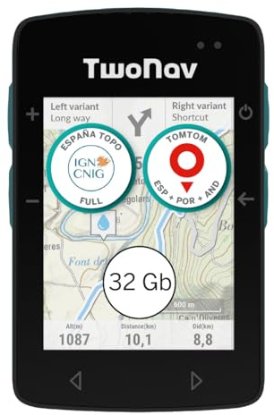TwoNav ROC + Karte Spanien Topo, komplett, GPS mit Display 6,9 cm (2,7 Zoll), für MTB, Radfahren, Gravel oder Bikepacking mit Karten im Lieferumfang enthalten, Türkis