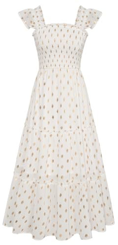 GRACE KARIN Women's Lightweight Summer Casual Sleeveless Midi Dress Casual A-Line Beach Dress White XL