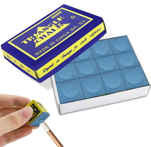 MOERDIFFER Billardkreide, Queuekreide, rutschfeste Pool Queue Kreide, Premium-Queue-Kreide-Set für Profi- und Heimspieler(Blau 12 Stück)