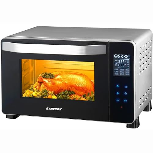 Syntrox 25 l Touch Mini Backofen Saltillo | Miniofen | Pizzaofen | Pizzabackofen, 25 Liter, Edelstahl, 1500W, inklusive Zubehör, für kleine Küchen