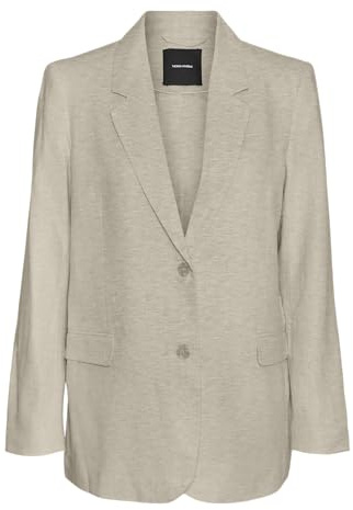VERO MODA Vmmindy LS Loose Linen Blazer Mix Noos, Avena, 38 Mujeres