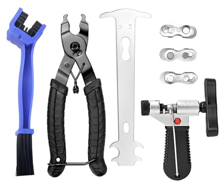Derive Chaine Velo, Pince à Chaîne De Vélo, Kit D'outils De Chaîne De Vélos, Vérificateur De Chaînes, Outil à Riveter De Chaînes De Velo Et Pinces De Verrouillage De Chaine