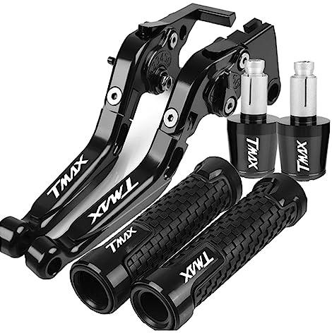 Kit leva di ricambio Moto Freno Frizione Leve Manubrio Manopole Estremità Per YAMAHA TMAX500 T-MAX530 TMAX 500 530 2001 2002 2003 2004 2005 2006 2007(Black)