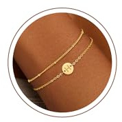 SLOONG Armband Damen Gold, Armband mit Buchstaben Personalisiert Geschichtet Armbänder Monogramm H Armkette Damen GoldSchmuck Jewelry Geburtstagsgeschenk für Frauen Freundin Teenager Mädchen