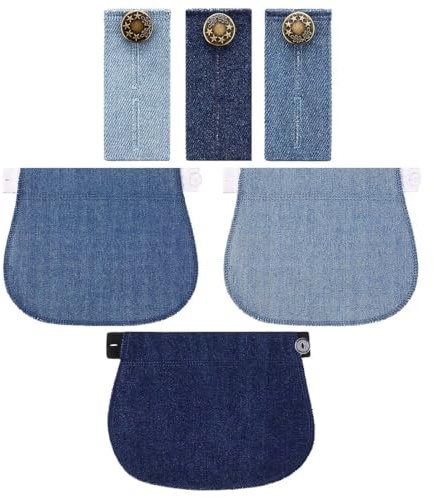 BLPRKOT 6 Pezzi Bottone Allarga Pantaloni, Elastiche Estensori per Pantaloni, Allarga e Stringi la Vita in Pochi Secondi Senza Cucire, per Jeans Gonne e Premaman