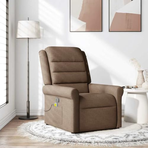 Frdhee Sillón de masaje para TV, sillón de televisión, sillón de masaje, tejido marrón, para salón, uso versátil