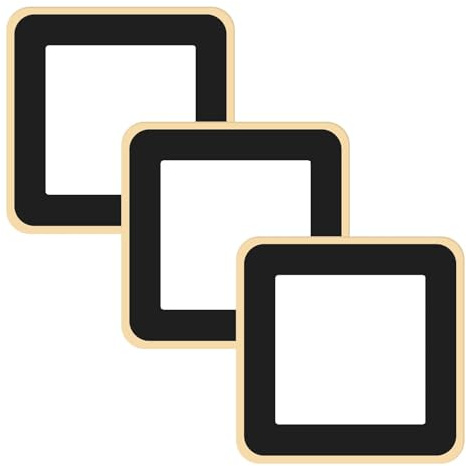 3 Pcs Light Switch Finger Plates, Light Switch Surround, Finger Plates, Square Shape Socket Surround Plate, Decorating and Protecting Socket Switches Surrounds, for Home Decoration, Black Gold
