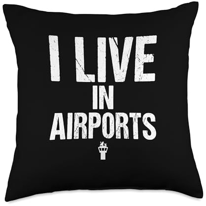 I Live in Airports Flight Attendant Airplane Crew Throw Pillow