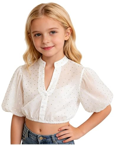Chemise Fille Dirndl Blanche Blouse pour Fille Style Bavarois Festif