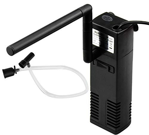 KARAA Filtro Interno per Acquario 20L-60L 3W 4W Regolabile Pompa Filtro Interno con Spugne Filtranti per Acquario