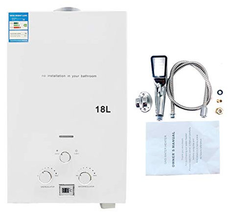 Cozyel 18 litros Calentador de agua a Gas GLP Butano Propano 18 L 36KW Para el la casa Viaje Caravana Barco Camping Coche