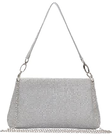 EVEOUT Pochette e Clutch da sera con strass per Donna Elegante Borse a tracolla da sposa banchetti