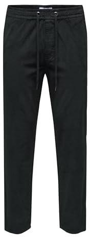Only & Sons Pantaloni da Uomo ONSLINUS in Velluto a Coste, Nero, XL