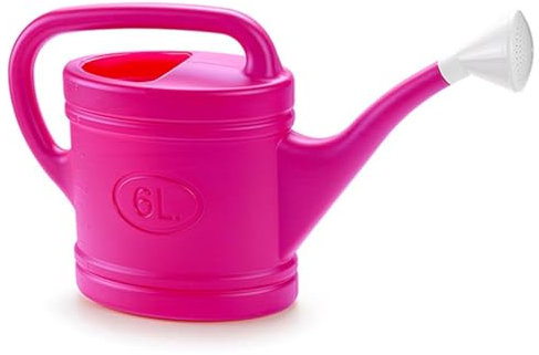 Tradineur Arrosoir Plastique Capacité 6L Ustensiles de Jardinage Arrosage Maison Balcon Terrasse Patio Fuchsia