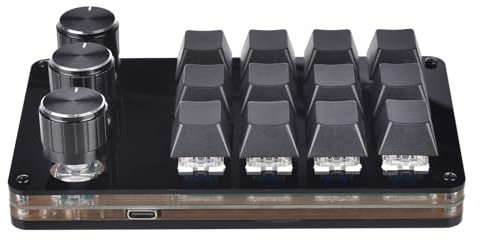 12 tangenter USB mini knappsats programmering makroplatta med 3 knoppar makro mekaniskt speltangentbord enhandstangentbord makrotangentbord programmerbart med knopp spel med makrotangenter