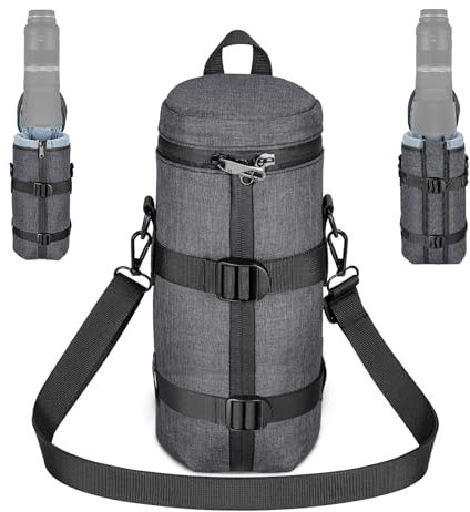 NEEWER Kameraobjektivtasche für 144 x 315mm DSLR spiegellose Kameraobjektiv, wasserabweisend, Dicke, erweiterbare Schutztasche mit abschließbaren Reißverschlüssen, Schultergurt, Rückenschnalle, PB012