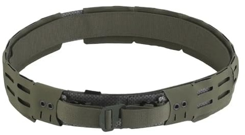 Peminkoo Ceinture Tactique Molle 2 en 1 Ceinture de Combat Militaire de Chasse légère avec Boucle en métal à dégagement Rapide Ceinture de tir Airsoft pour Homme (Green)