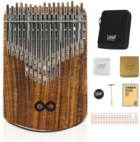 Kalimba Daumenklavier 42 Tasten - Tragbares Fingerpiano mit Stimmhammer, Anleitung & Tasche, Ideales Geschenk für Anfänger & Profis, Massives Akazienholz