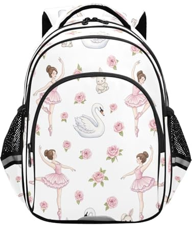RPLIFE Zaino per bambini da 15 pollici per scuola, zaino scuola elementare, ballerini, Ballerini, Medium, Zaini Tradizionali