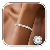 Chriscoco Bracelet Argent 925 Femme Empilable Bracelet Tennis Bracelets en Zircone Cubique Réglables Bracelets Argent Bijoux pour Femme Filles