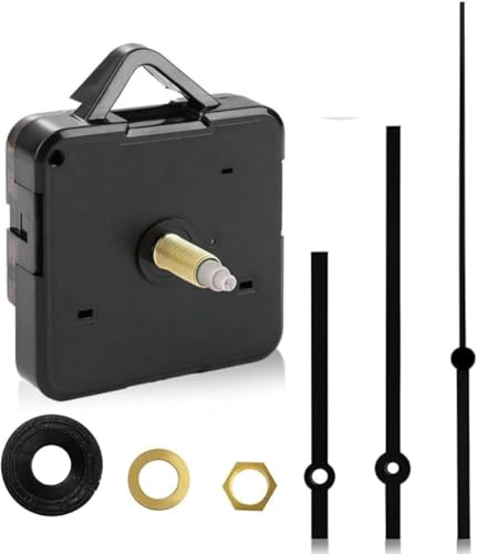 Oryzium 1Set Clock Mechanisms Battery Powered,Silent Quartz Clock Mechanism Movement Long and Short Shaft，DIY Quartz Wall Clock Mechanisms,Motor Replacement Repair Parts Kits (Black)