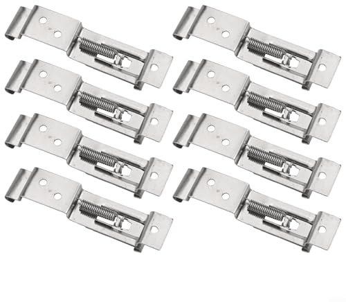 Lot de 8 supports de plaque d'immatriculation de voiture à ressort en acier inoxydable pour camion, remorque, voiture, bateau, clips résistants pour plaque d'immatriculation