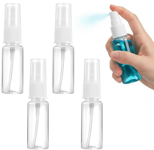 4 Pezzi Flaconi Spray, 100ml Bottiglia Spray, Riutilizzabile Tomizzatore Bottiglia di Profumo in Plastica, Trasparente Flacone Spray,Mini Flaconi Spray Vuoti, per Liquido Viaggio Cosmetico