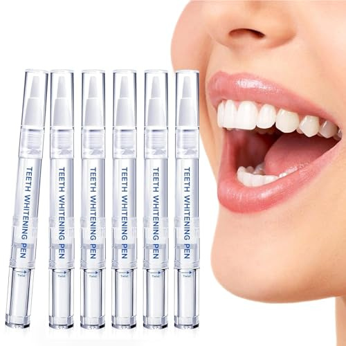 Jinbas Teeth Whitening Pen (6 Pack) Professionally Stain Removal Teeth Whitening Gel Formula,No Sensitivity, Enamel Safe, Travel-Friendly Teeth Whitening Gel Pen, Gentle Formula