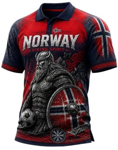 2026 fotboll W-M norsk polo skjorta nationella flaggor 3D-tryck retro andas män kvinnor fotbollströjor sport avslappnade t-shirts fanshirt