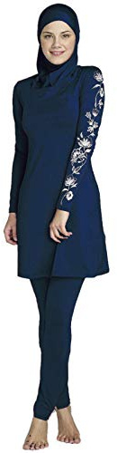 ziyimaoyi - Costume da bagno per donne musulmane - Burkini per l’estate, donna, Navy Blue, XL