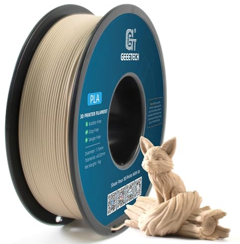 GEEETECH PLA-filament, 1,75 mm, för 3D-skrivare, 1 kg spole, träfärg