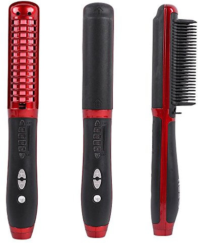 Minidiva Brosse lisseur cheveux, Défriser les Cheveux Anti Scald Anti Statique Fer à lisser avec Technologie Ionique (Rouge)