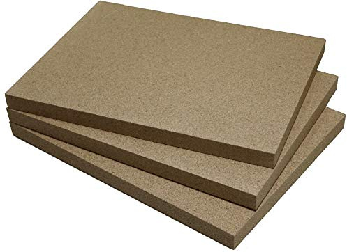 Piastra di vermiculite per camini e stufe 3pz. 400x300x25mm