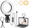 Lychico Video Conference Lighting Kit, 4 Selfie Dimmable Ring Light with Clip and Tripod, 3 Colors & 10 Levels Brightness, USB Powered, White, Warm Cool White, 1 Pack