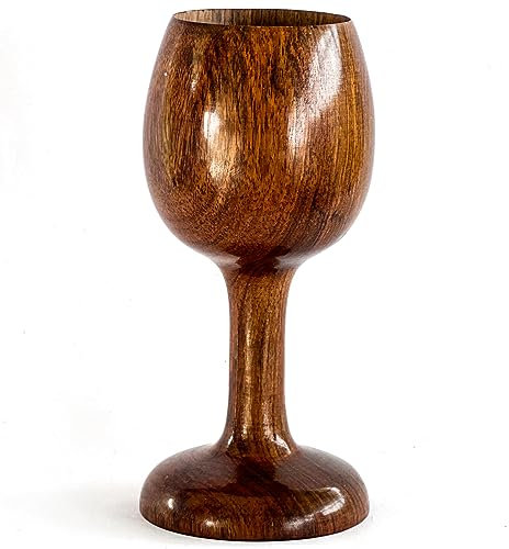 ANTIQUANA Tasse de communion vintage – Verre à vin en bois, cadeau de communion, 140 ml, tasse chrétienne de 15,2 cm pour eucharistie, kiddouch, congrégations (1 pièce)